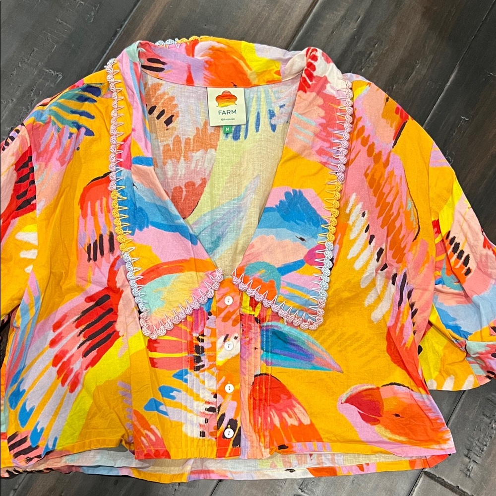 FARM Rio Multicolor Abstract Button Down Shirt - Picture 2 of 4